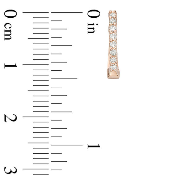 1/6 CT. T.w. Diamond Hoop Earrings in 10K Rose Gold