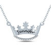 Thumbnail Image 0 of Diamond Accent Crown Necklace in Sterling Silver (1 Name)