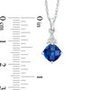 Thumbnail Image 3 of Cushion-Cut Lab-Created Ceylon Blue and White Sapphire Tri-Sides Three Piece Set in Sterling Silver