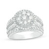 Thumbnail Image 1 of 2 CT. T.W. Composite Diamond Frame Multi-Row Vintage-Style Engagement Ring in 10K White Gold