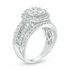 Thumbnail Image 2 of 2 CT. T.W. Composite Diamond Frame Multi-Row Vintage-Style Engagement Ring in 10K White Gold