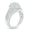 Thumbnail Image 2 of 1 CT. T.W. Composite Diamond Frame Multi-Row Vintage-Style Engagement Ring in 10K White Gold