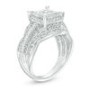1 CT. T.W. Composite Princess-Cut Diamond Frame Multi-Row Engagement Ring in 10K White Gold