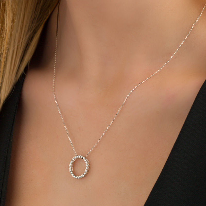 Circle diamond necklace | EmbellishedByMadison