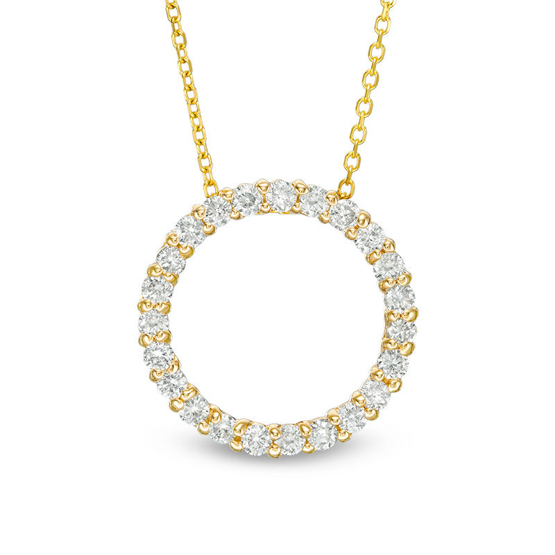 1/2 CT. T.W. Certified Diamond Circle Pendant in 14K Gold (H/I1)