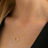 Thumbnail Image 1 of 1/2 CT. T.W. Certified Diamond Circle Pendant in 14K Gold (H/I1)
