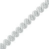Thumbnail Image 1 of 1/4 CT. T.W. Diamond Two-Stone &quot;S&quot; Bracelet in Sterling Silver - 7.5&quot;