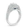 Thumbnail Image 2 of Vera Wang Love Collection 1-1/3 CT. T.W. Emerald-Cut Diamond Frame Arrow-Sides Engagement Ring in 14K White Gold