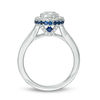 Thumbnail Image 3 of Vera Wang Love Collection 3/4 CT. T.W. Diamond and Blue Sapphire Frame Engagement Ring in 14K White Gold