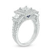 Thumbnail Image 2 of Vera Wang Love Collection 2-1/2 CT. T.W. Princess-Cut Diamond Three Stone Frame Engagement Ring in 14K White Gold