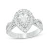 Thumbnail Image 0 of Vera Wang Love Collection 1-5/8 CT. T.W. Pear-Shaped Diamond Double Frame Twist Engagement Ring in 14K White Gold