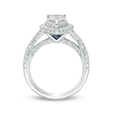 PRY Double Twisted Ring 13号 1 CT. T.W. Pear-Shaped Diamond Double Frame Twist Shank