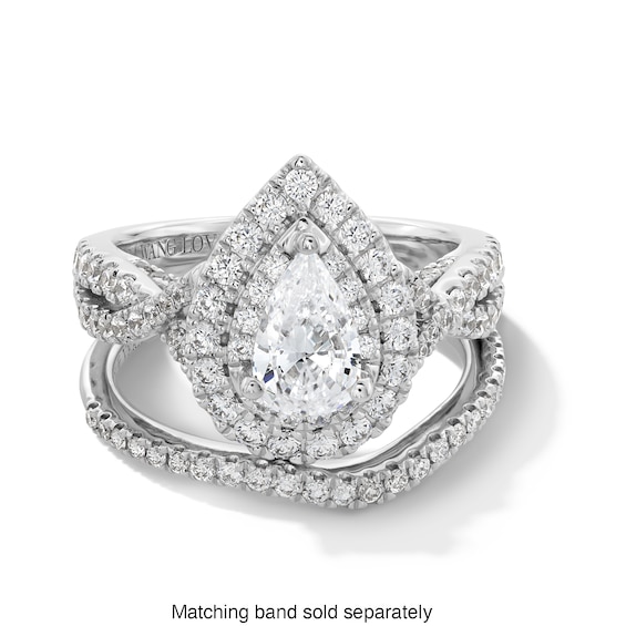 Vera Wang Love Collection 1-5/8 CT. T.w. Pear-Shaped Diamond Double Frame Twist Engagement Ring in 14K White Gold