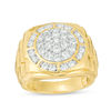 Thumbnail Image 1 of 2 CT. T.W. Composite Diamond Frame Stepped-Shank Ring in 10K Gold