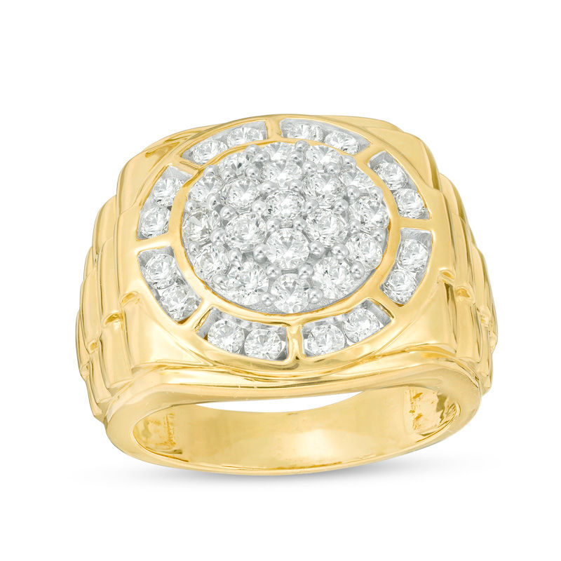 Main Image 1 of 2 CT. T.W. Composite Diamond Frame Stepped-Shank Ring in 10K Gold