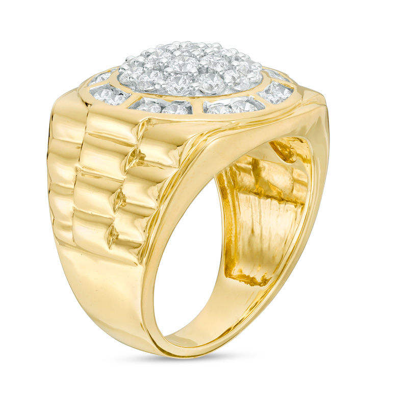 Main Image 2 of 2 CT. T.W. Composite Diamond Frame Stepped-Shank Ring in 10K Gold