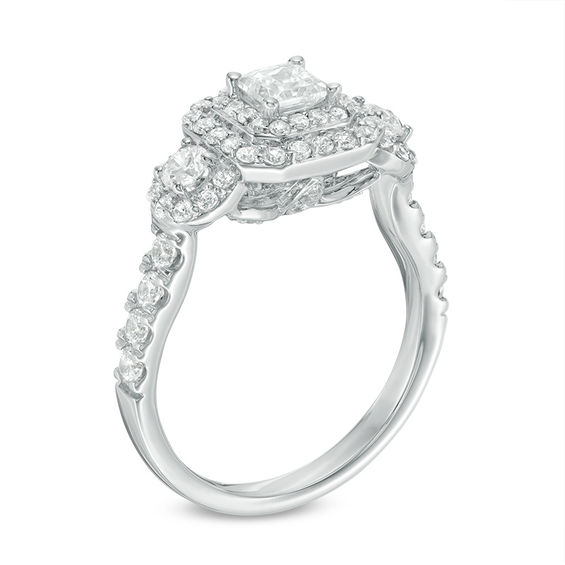 Love's Destiny by Zales 1-1/2 CT. T.w. Certified Princess-Cut Diamond Engagement Ring in 14K White Gold (I/I1)