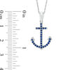 Thumbnail Image 2 of Lab-Created Blue Sapphire Anchor Pendant in Sterling Silver