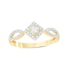 Thumbnail Image 1 of 1/5 CT. T.W. Diamond Tilted Square Frame Promise Ring in 10K Gold
