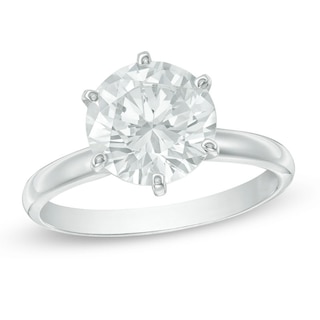 3 CT. Certified Diamond Solitaire Engagement Ring in 14K White Gold (I/I2)