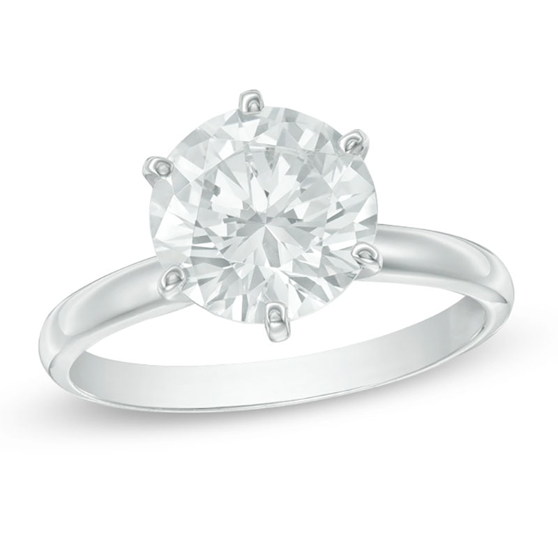 Nebu zelfmoord straf 3 CT. Certified Diamond Solitaire Engagement Ring in 14K White Gold (I/I2)  | Zales