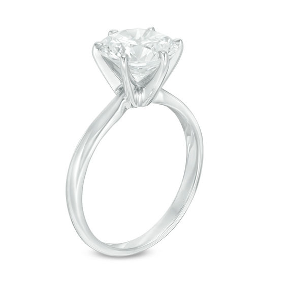 3 CT. Certified Diamond Solitaire Engagement Ring in 14K White Gold (I/I2)