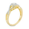 1/4 CT. T.W. Diamond Frame Split Shank Promise Ring in 10K Gold