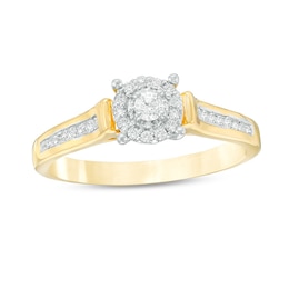 1/5 CT. T.W. Diamond Double Frame Promise Ring in 10K Gold