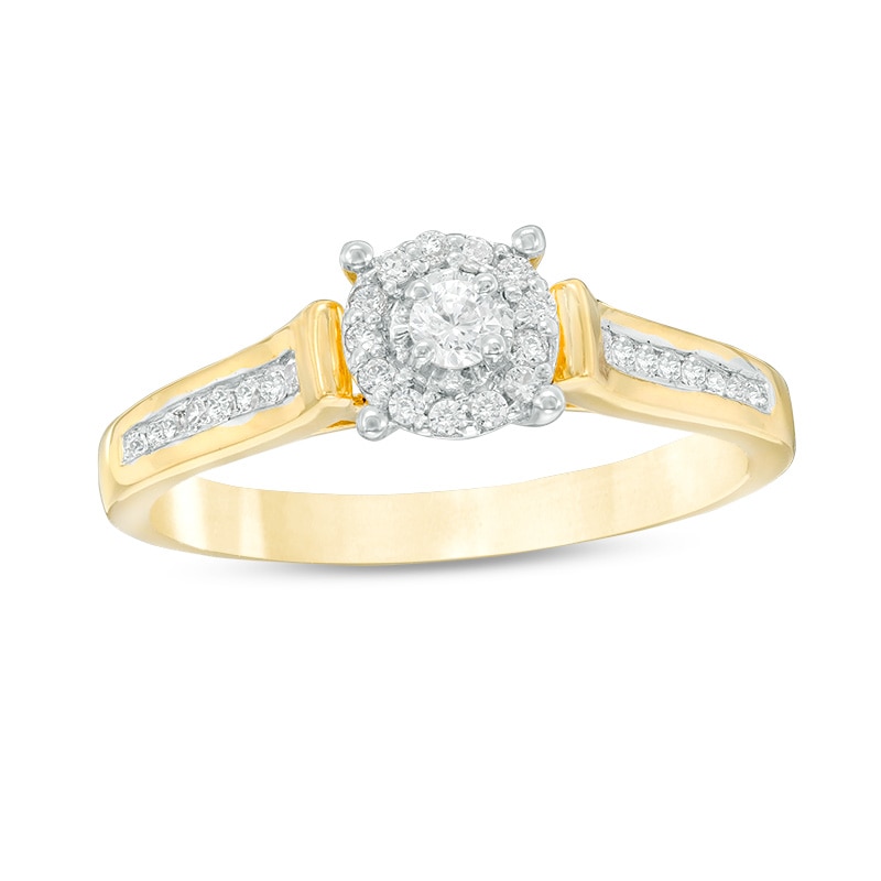 Main Image 1 of 1/5 CT. T.W. Diamond Double Frame Promise Ring in 10K Gold