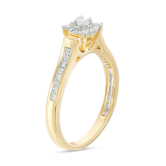 1/5 CT. T.w. Diamond Double Frame Promise Ring in 10K Gold