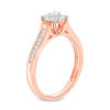 1/5 CT. T.W. Diamond Double Frame Promise Ring in 10K Rose Gold