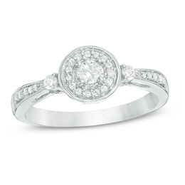1/4 CT. T.W. Diamond Frame Promise Ring in Sterling Silver