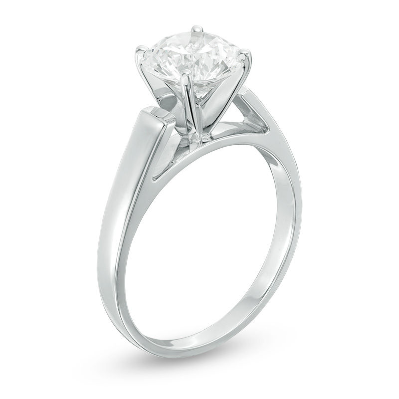 2 CT. Diamond Solitaire Engagement Ring in 14K White Gold (K/I3)