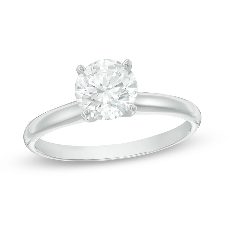 1-1/5 CT. Diamond Solitaire Engagement Ring in 14K White Gold (K/I3)