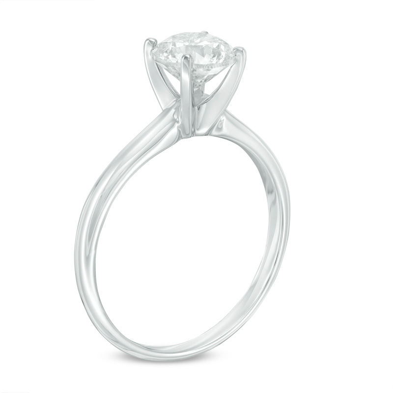Main Image 2 of 1-1/5 CT. Diamond Solitaire Engagement Ring in 14K White Gold (K/I3)