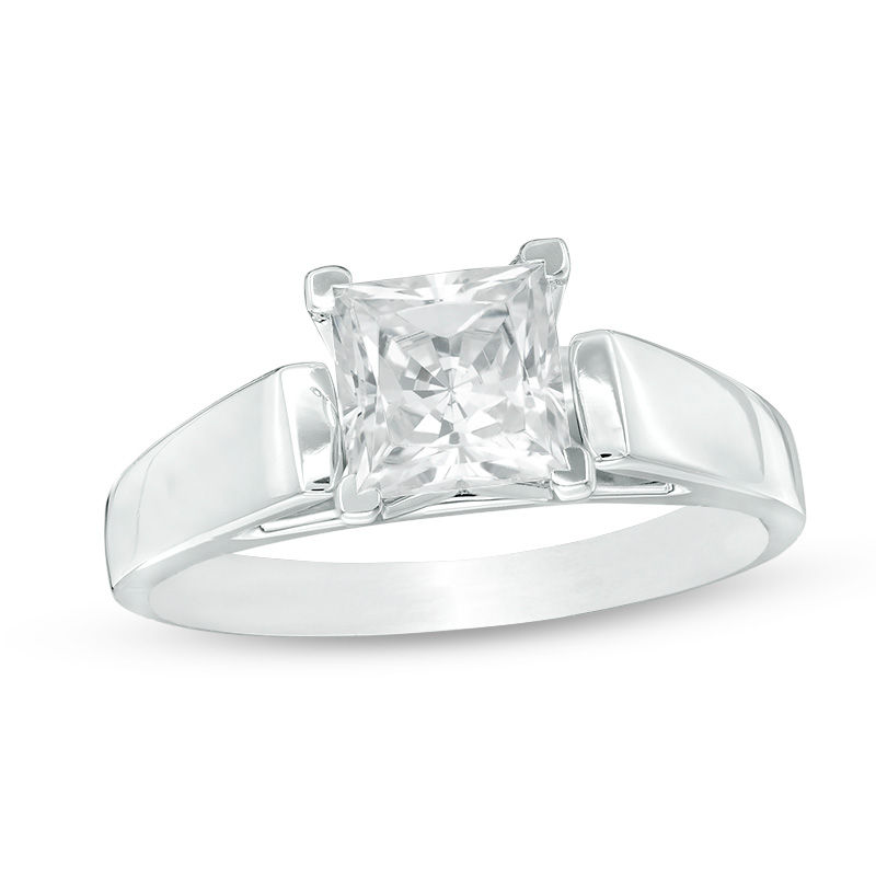 1-1/2 CT. Princess-Cut Solitaire Engagement Ring in 14K White Gold (K/I3)