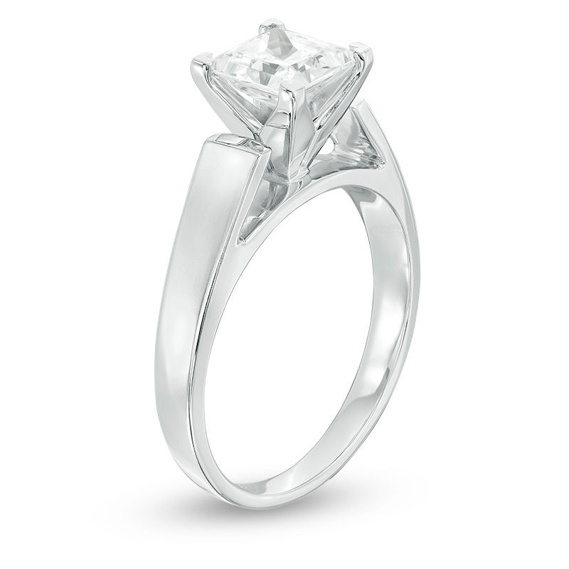 Main Image 2 of 1-1/2 CT. Princess-Cut Solitaire Engagement Ring in 14K White Gold (K/I3)