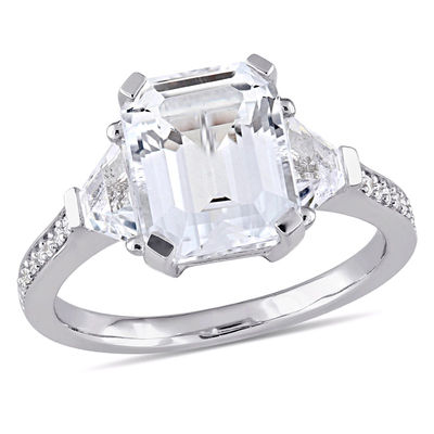 White Topaz Diamond Ring 
