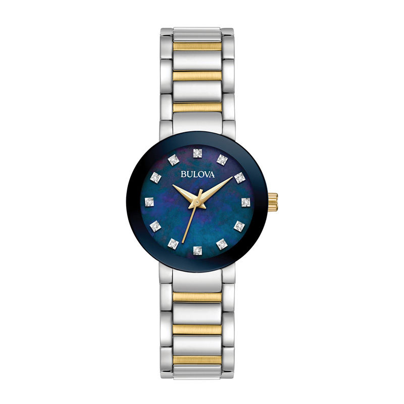 Main Image 1 of Ladies' Bulova Diamond Accent Two-Tone Watch with Blue Mother-of-Pearl Dial (Model: 98P157)