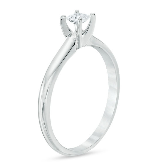 1/4 CT. Princess-Cut Diamond Solitaire Engagement Ring in 14K White Gold (I/I2)