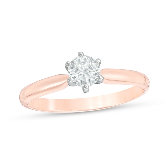 1/3 CT. Diamond Solitaire Engagement Ring in 14K Rose Gold (I/I2)