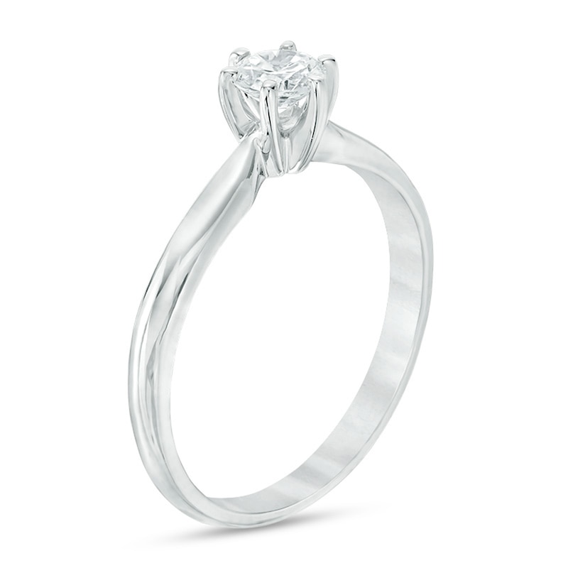 1/3 CT. Diamond Solitaire Engagement Ring in 14K White Gold (I/I2)