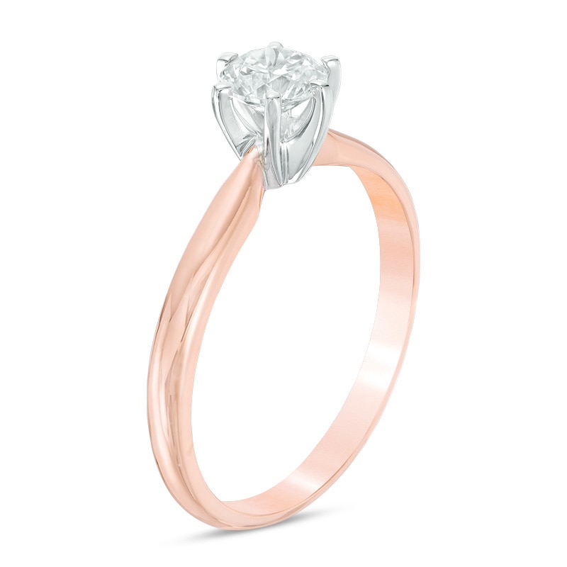 14K Rose Gold Solitaire Engagement Ring