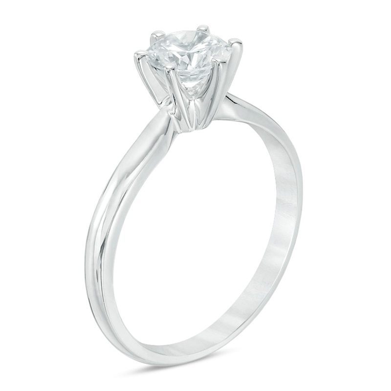 Main Image 2 of 3/4 CT. Diamond Solitaire Engagement Ring in 14K White Gold (I/I2)