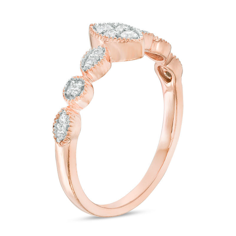 1/6 CT. T.W. Composite Diamond Marquise Promise Ring in 10K Rose Gold