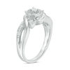 Thumbnail Image 1 of 1/8 CT. T.W. Baguette and Round Diamond Frame Bypass Promise Ring in Sterling Silver