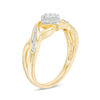 1/5 CT. T.W. Diamond Tilted Square Frame Promise Ring in 10K Gold