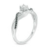 1/6 CT. T.W. Enhanced Black and White Diamond Twist Promise Ring in 10K White Gold