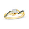1/6 CT. T.W. Enhanced Black and White Diamond Twist Promise Ring in 10K Gold