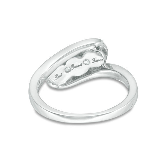 1/4 CT. T.W. Diamond Past Present Future® Bypass Engagement Ring in 10K White